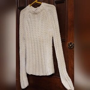 J Crew Knit By Hand Chunky Knit Sweater-Ivory Creme-Medium